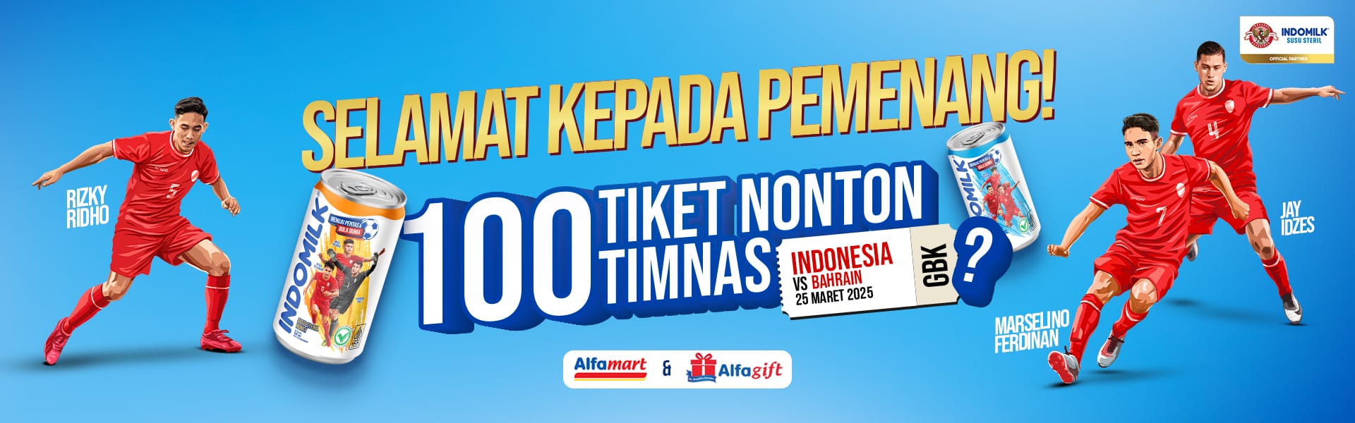 Pemenang Alfamart Indomilk Steril X Timnas