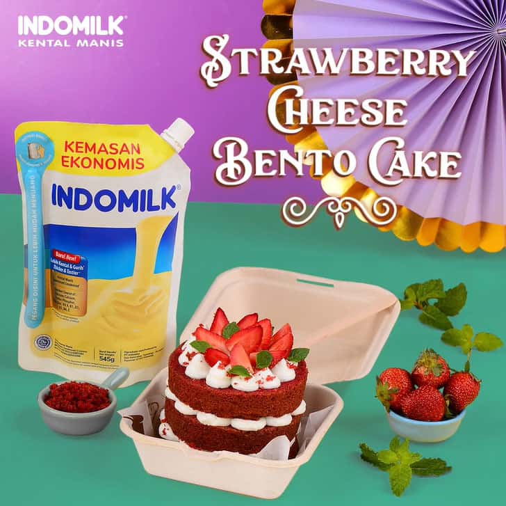 Strawberry Cheese Bento Cake